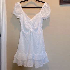 Princess Polly white puff sleeve dress